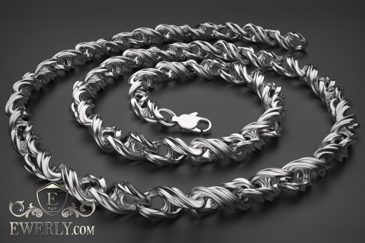 Author's men's exclusive silver chain - buy silver weaving 14